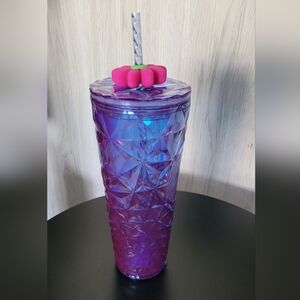 NWT Starbucks Spring 2024 Iridescent Periwinkle Prism Venti Tumbler Cold Cup